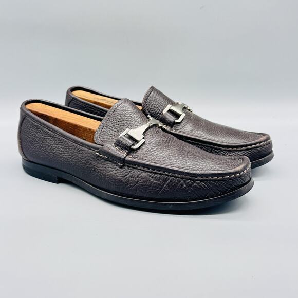 Allen Edmonds Shoes Men 9 Brown Pebbled Leather Firenze Bit Loafer Slip On Dress main image 5